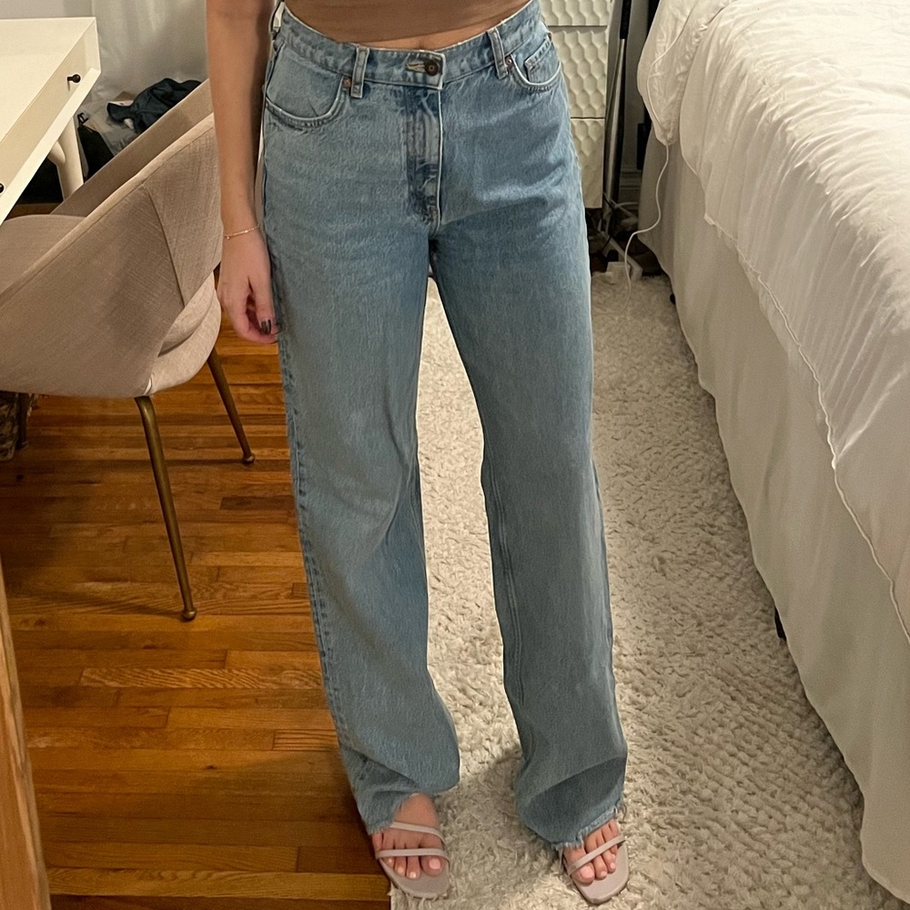 Wide Leg Blue Jeans
